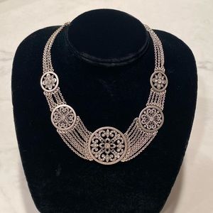 Touchstone crystal Angelique necklace oxidized, sulfur, plated